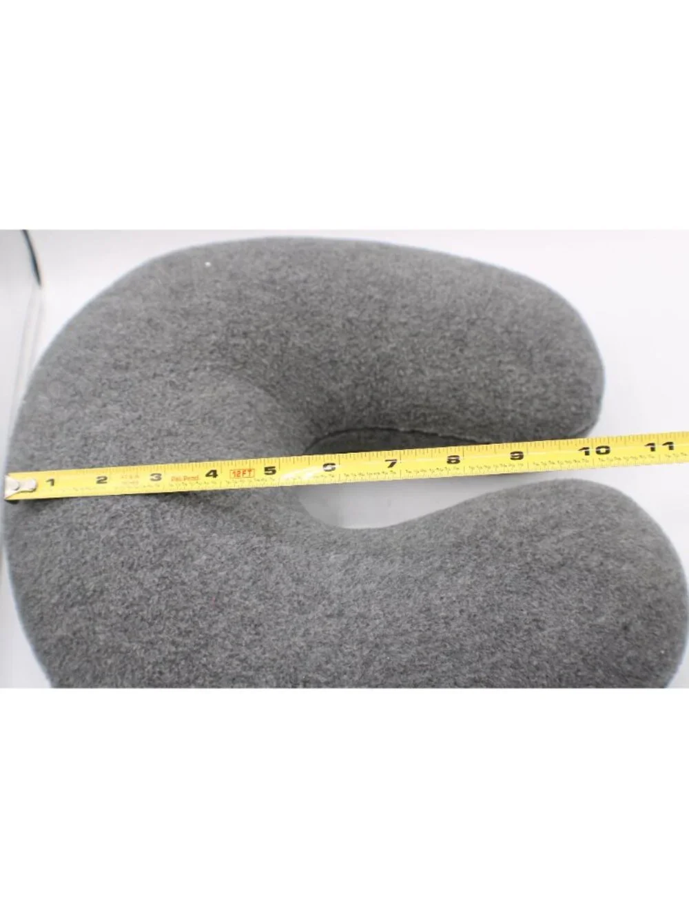 Travel Neck Pillow Zip Cover Washable Neck Relief Sleep Sitting Up Soft Gray